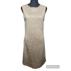 ST. JOHN LEAPORD PRINT BODY CONTOURING DRESS SIZE S